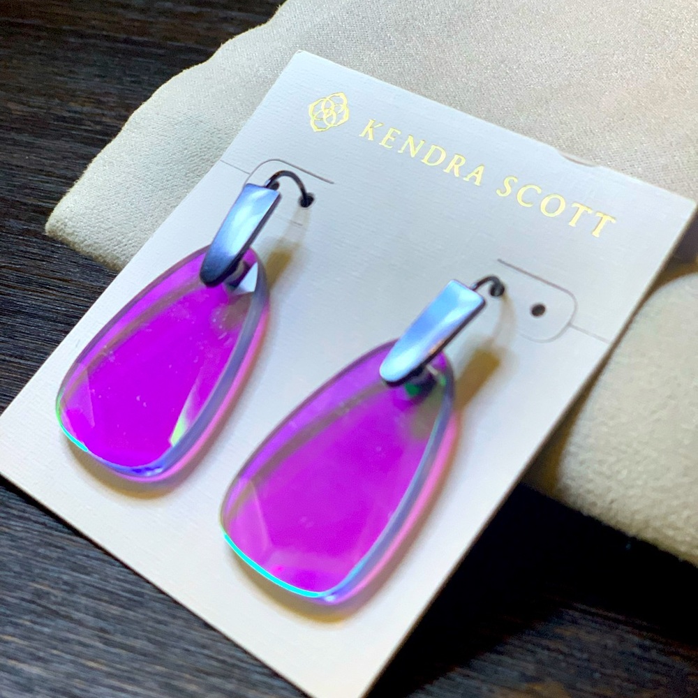 Kendra Scott Marty Earring- Navy/Dichroic Glass